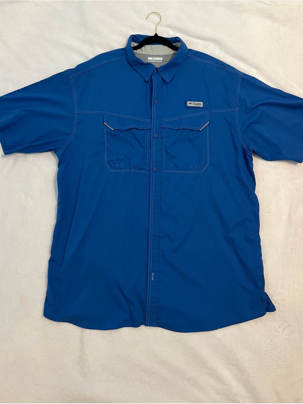 Columbia Men’s Short-Sleeve PFG Blue Performance Fishing Shirt